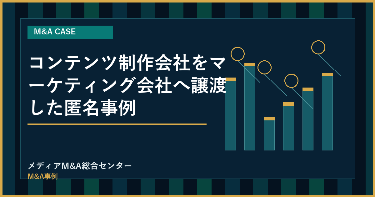コンテンツ制作会社をマーケティング会社へ譲渡した匿名事例のアイキャッチ画像