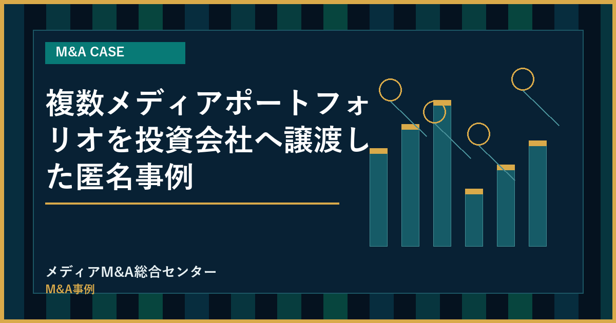 複数メディアポートフォリオを投資会社へ譲渡した匿名事例のアイキャッチ画像