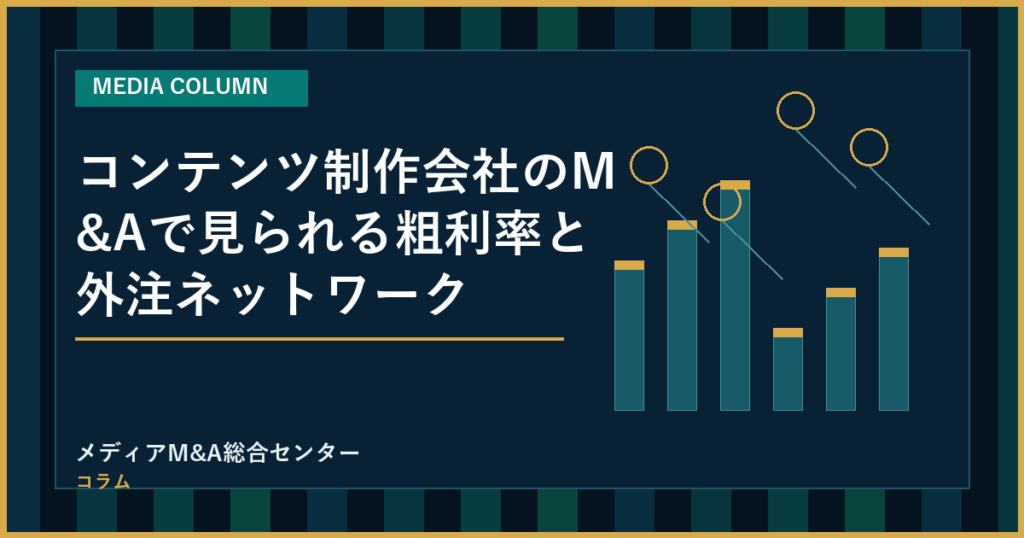 コンテンツ制作会社のM&Aで見られる粗利率と外注ネットワークのアイキャッチ画像
