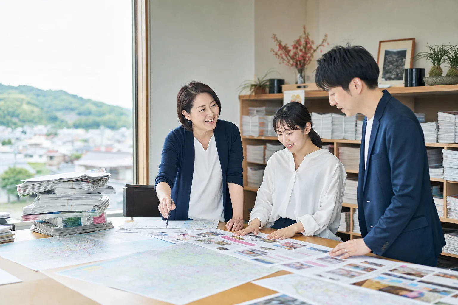 Webメディア売却|フリーペーパーの誌面と地域配布エリアを確認する編集部
