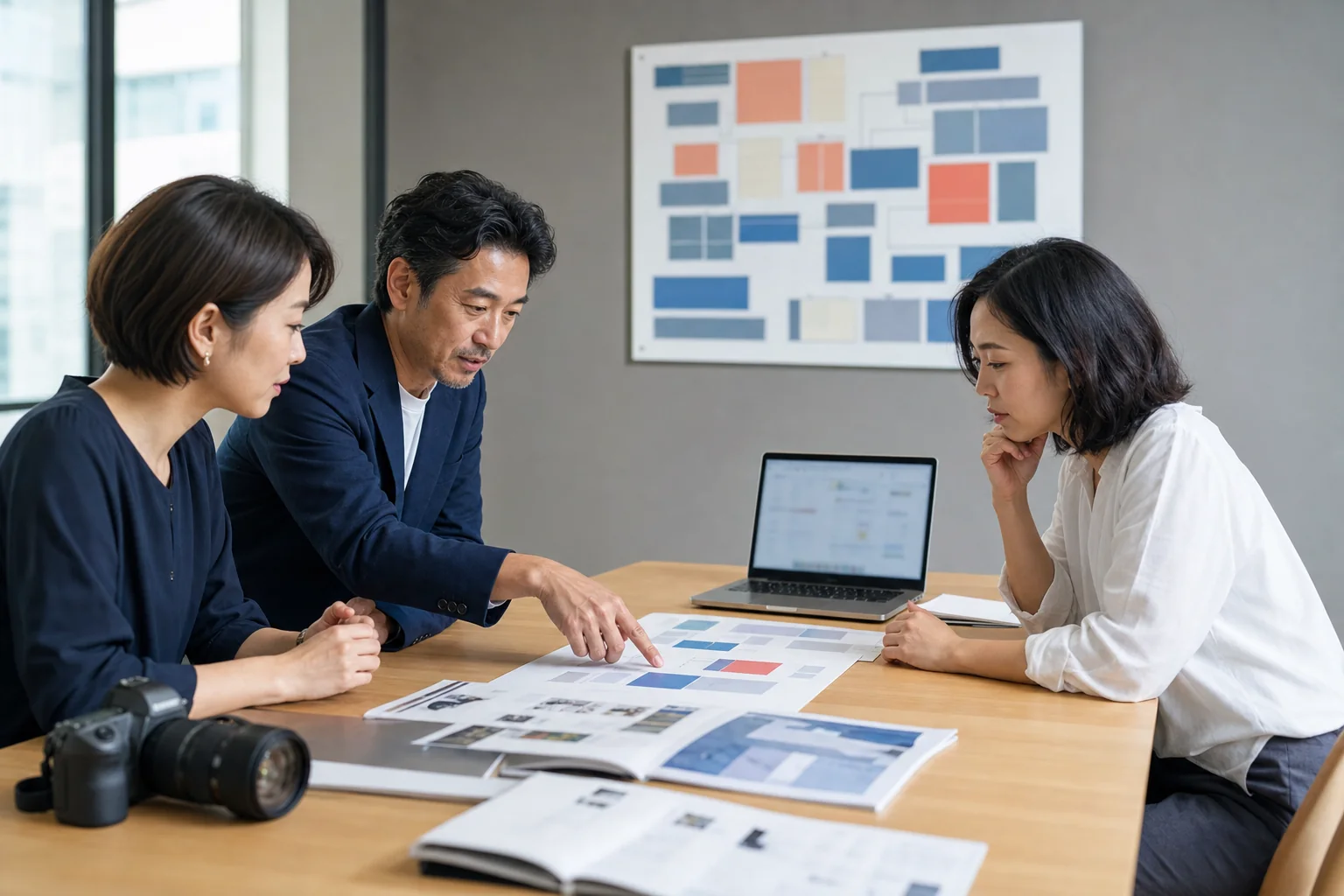 編集・制作チームがコンテンツ資産と運営体制を整理する様子